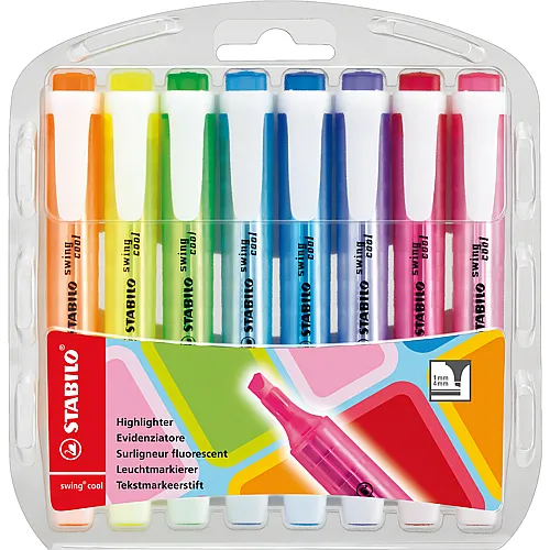 Stabilo Swing Cool Leuchtmarker - 8 Teile