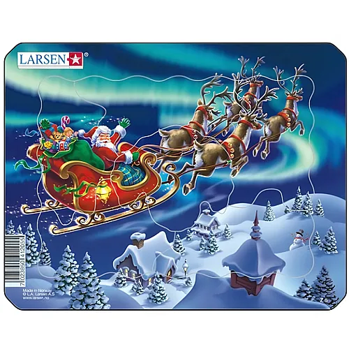 Larsen Puzzle Weihnachtsmann im Nordlicht (6Teile)