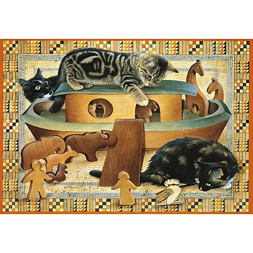 Grafika Puzzle Art Collection Kittens playing in Noahs ark - 1000 Teile