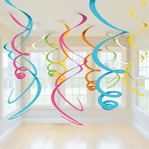 Deko-Spiralen 12 Stk. 55cm bunt sortiert