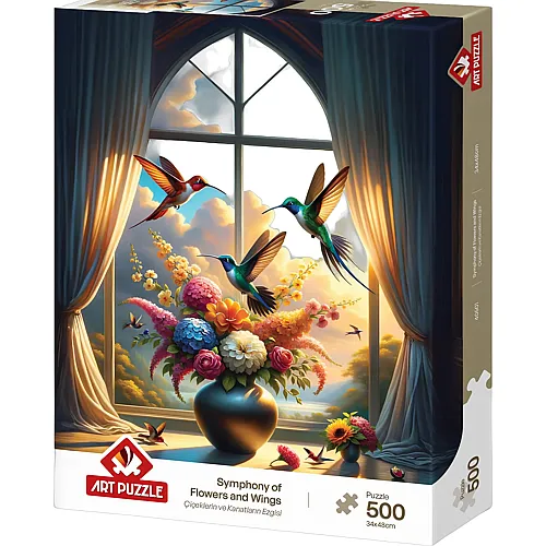 Art Puzzle Symphonie aus Bl�ten und Fl�geln - 500 Teile