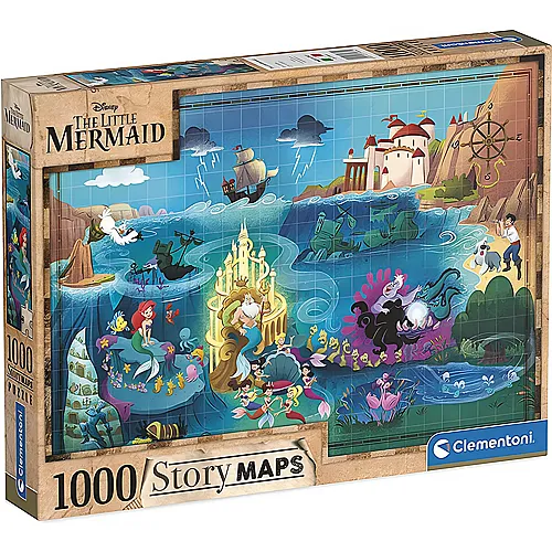 Clementoni Puzzle Disney Princess Meerjungfrau Ariell Story Maps (1000Teile)
