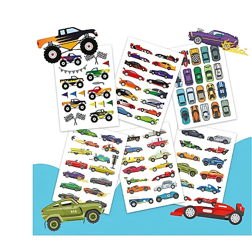 Papierdrachen Kindertattoos Autos