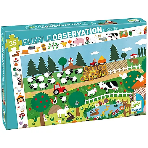 Djeco Puzzle Observation Auf dem Bauernhof (35Teile)
