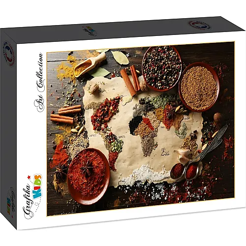 Grafika Puzzle Art Collection Grafika Kids World map in Spices - 104 Teile