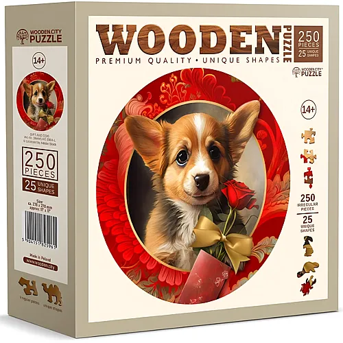 Wooden City Puzzle Gift and dog L (250Teile)