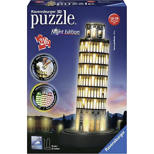 Ravensburger Puzzle 216 Teile 3D Puzzle mit LED - Schiefer Turm von Pisa
