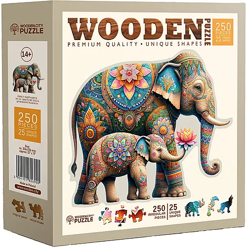 Wooden City Puzzle Fancy Elephants (250Teile)