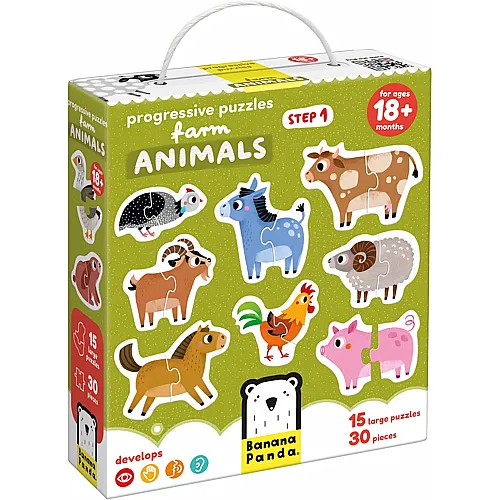 Banana Panda Aufsteigende Puzzles Bauernhoftiere (33Teile)