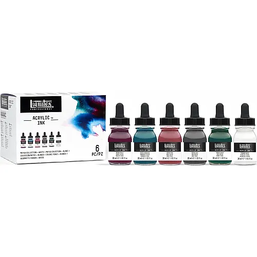 Liquitex Lqx Prof. Acrylic Ink 6 X 30ml Ged�mpfte T�ne + Weiss