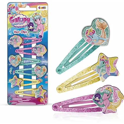 CRAZE HAIR Clips Galupy Mermaid - 6x Haarspangen M�dchen, Einhorn Haarschmuck f�r Kinder, Haarspangen M�dchen glitzer mit