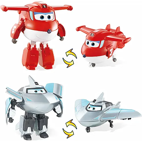 Alpha Toys Super Wings 2in1 Transforming Jett & Traver (12,5cm)