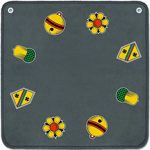 Jassteppich mit deutschen Motiven Grau