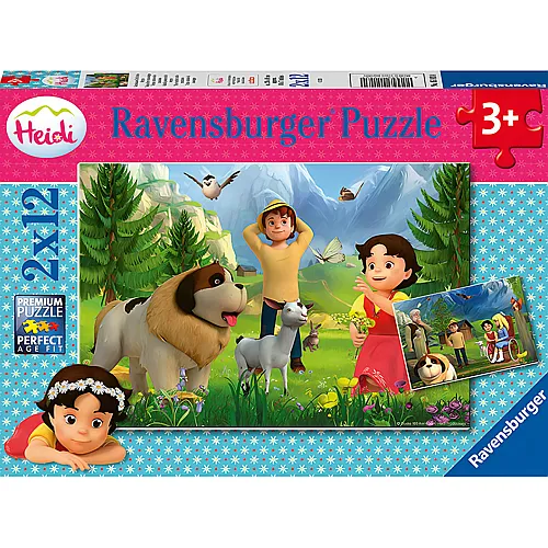 Ravensburger Puzzle Heidi Gemeinsame Zeit in den Bergen (2x12)