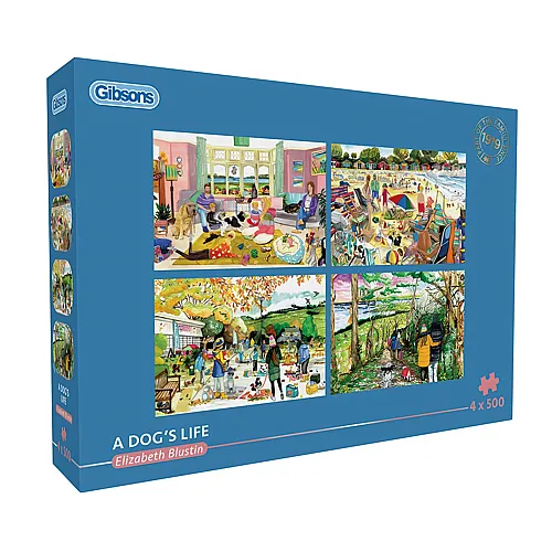 Gibsons Puzzle 4in1 Das Leben eines Hundes - 500 Teile
