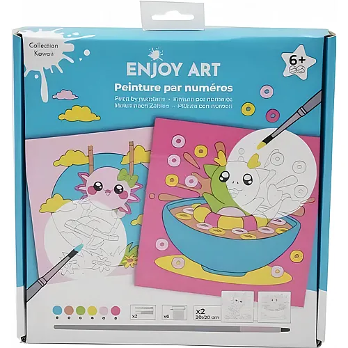 OZ International Enjoy Art Peinture Par Numeros 20x20cm Junior Kawaii Dragon