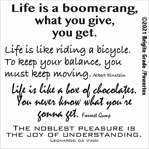 Powertex Schablone Life IS A Boomerang 15x15 CM