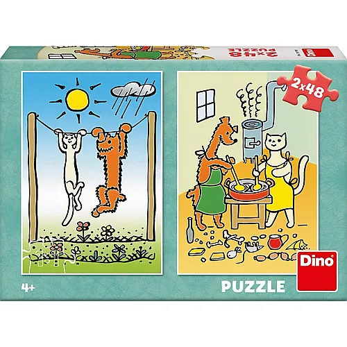 Dino Puzzle Doggie & Pussycat (48Teile)