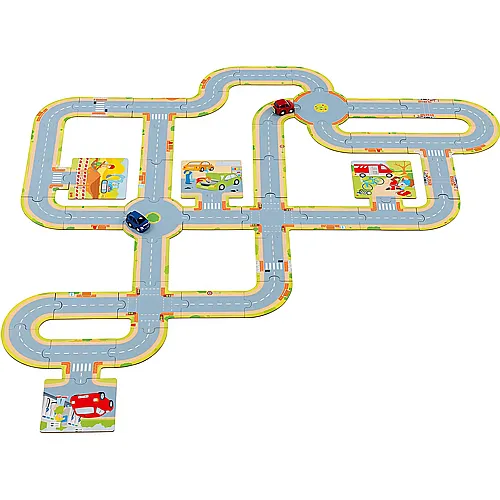 Goki Spielstrasse mit 2 Fahrzeugen