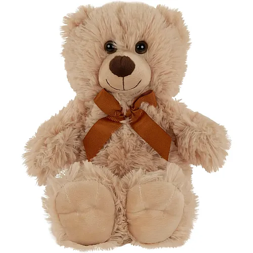 Idena Teddyb�r mit kuscheligem Fell und brauner Schleife Beige - 20 cm