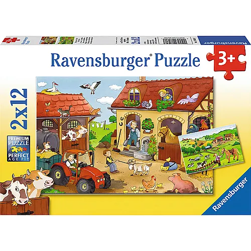 Ravensburger Puzzle Fleissig auf dem Bauernhof (2x12)