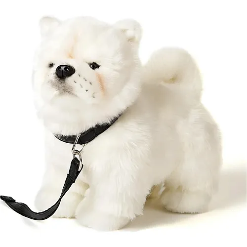 Chowchow mit Leine Weiss 28cm