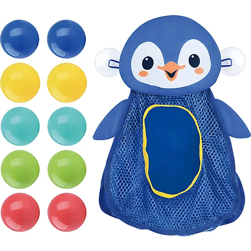 Play Badespielzeug-Aufbewahrung Pinguin mit B�llen, 11-tlg.