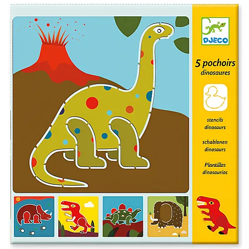 Djeco Kreativ Schablonen Dinosaurier