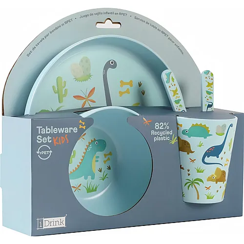 Lunch Set Dino aus recyceltem Kunststoff