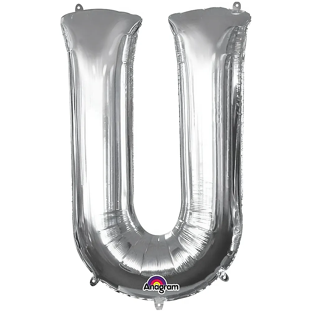 Amscan Buchstaben Silber Folienballon Buchstabe U Silber 93cm | Kindergeburtstag
