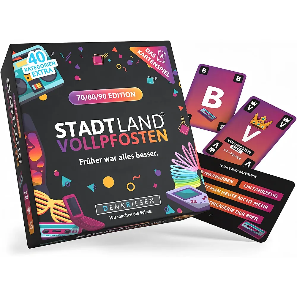 Denkriesen Stadt Land Vollpfosten Das Kartenspiel - 70/80/90 Edition