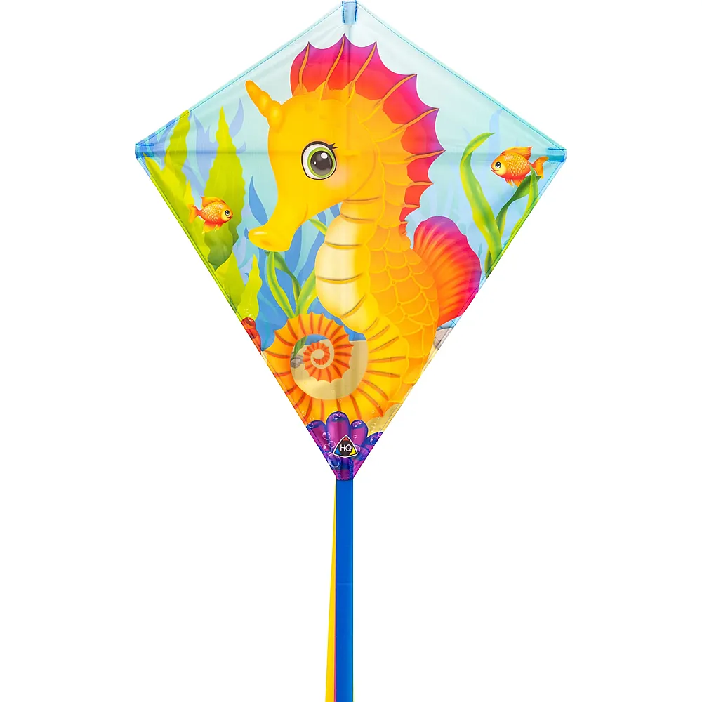 meinspielzeug - HQ Invento Drachen Eddy Seahorse 68x68 cm, Spule mit 40 m