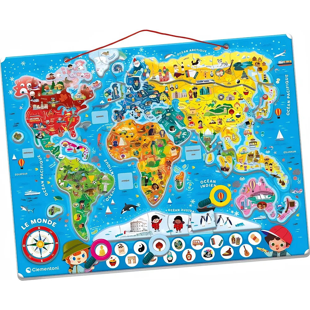 Clementoni Puzzle Magn�tique du Monde - 110 Teile