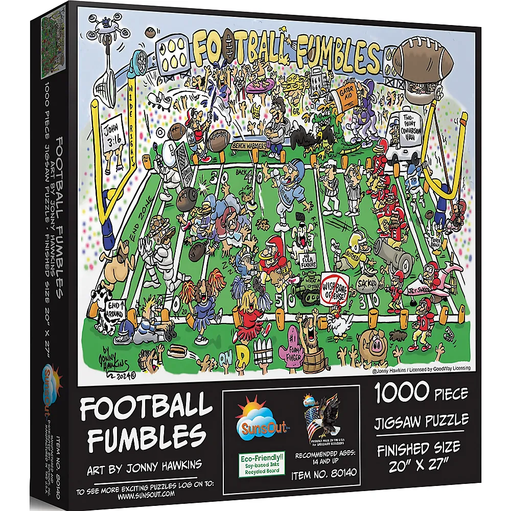 SunsOut Puzzle Jonny Hawkins Fussball-Fummel 1000Teile