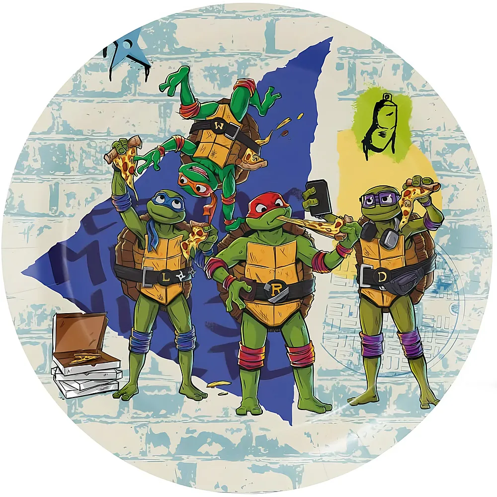 meinspielzeug - BeenSmile TMNT Einwegteller 23cm - 8 Teile | Tischdeko