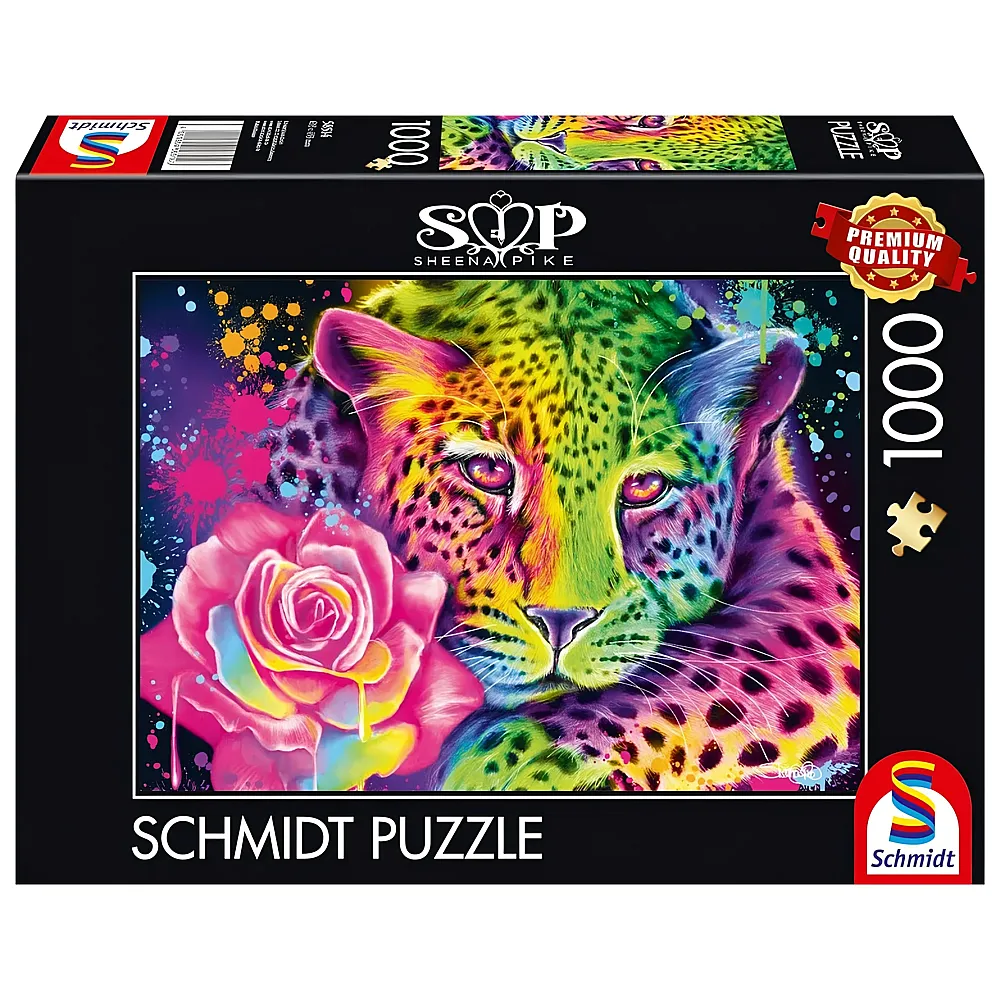 Schmidt Puzzle Sheena Pike Neon Regenbogen Leopard 1000Teile