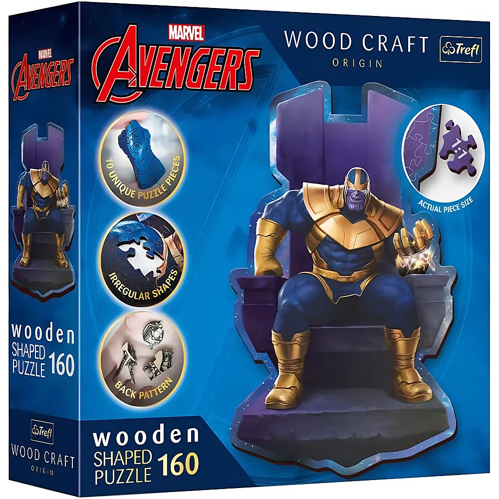 Trefl Puzzle Avengers Wood Craft - Thanos auf dem Thron 160Teile