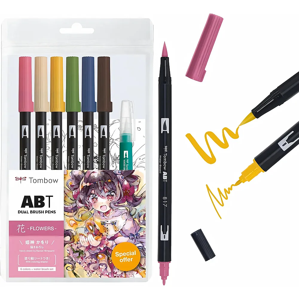 Tombow ABT-6P-MANGA-FLOWER