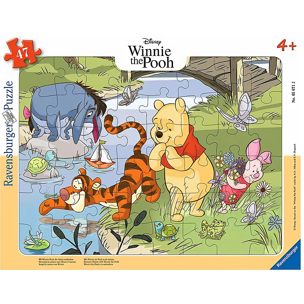 Ravensburger Puzzle Mit Winnie Pooh die Natur entdecken 47Teile | Rahmenpuzzle