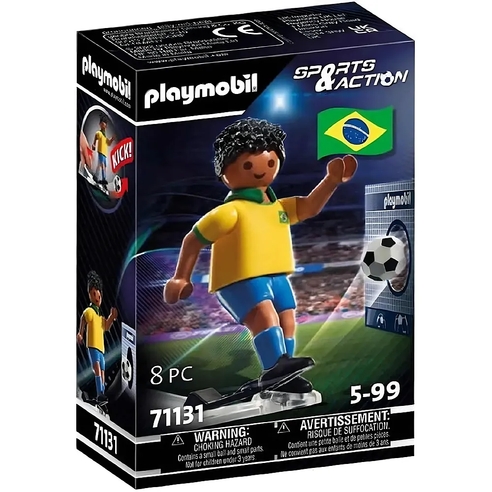 meinspielzeug - PLAYMOBIL Sports & Action Fussballspieler Brasilien 71131 | Kicker & Tischfussball