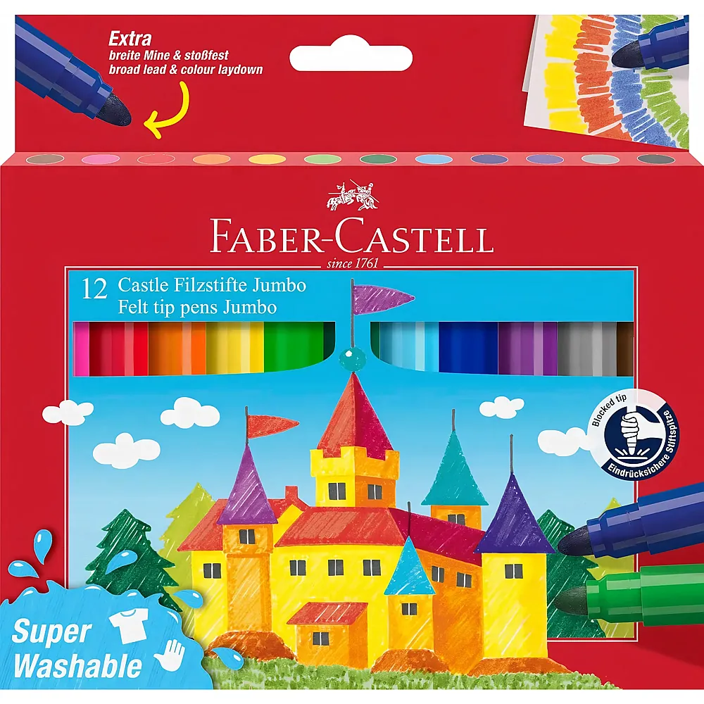 Faber-Castell Jumbo-Marker waschbar 12Teile