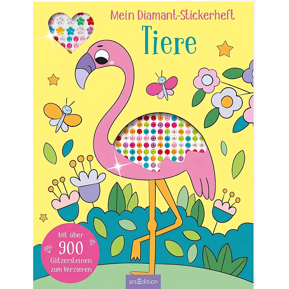 ars Edition Mein Diamant-Stickerheft  Tiere