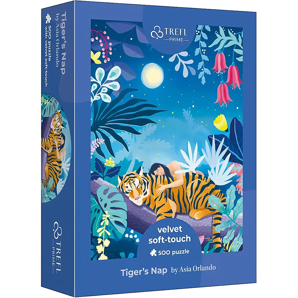 Trefl Puzzle Samtbeschichtung Schlafender Tiger - 500 Teile - Puzzle 500 Teile