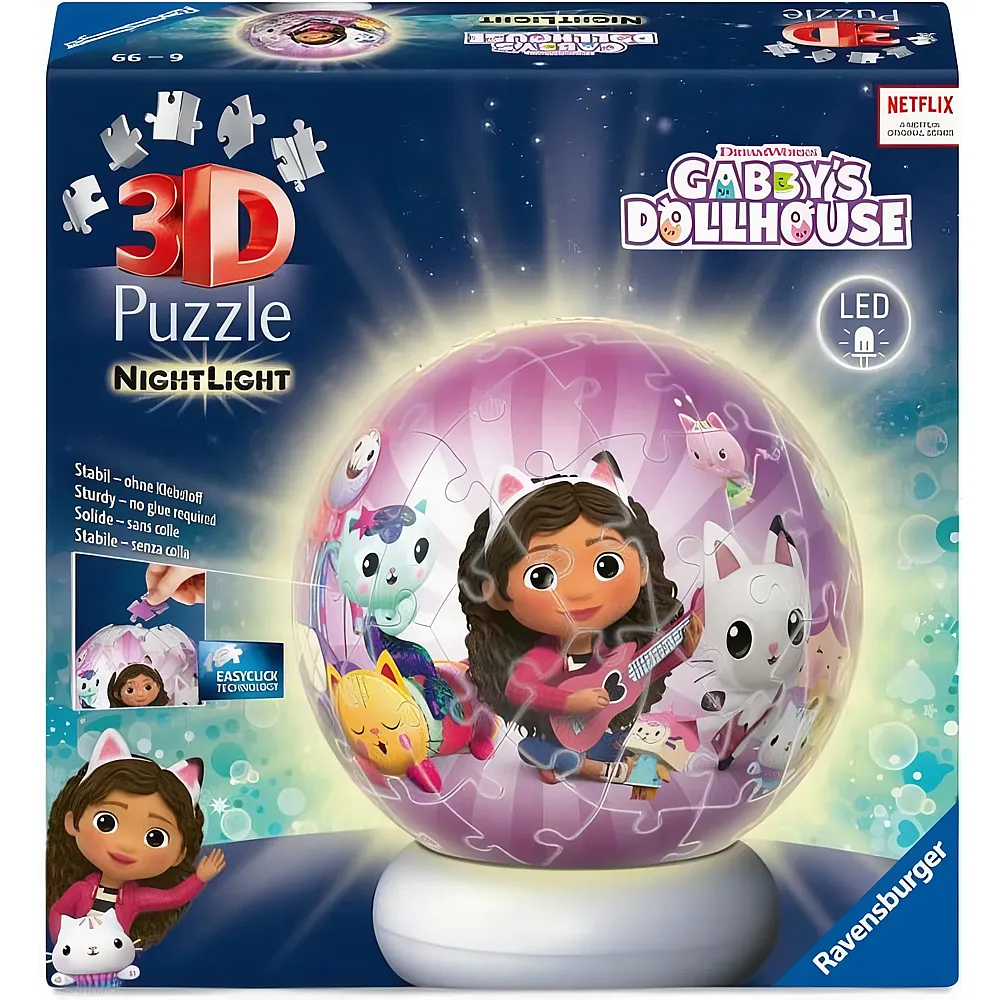 Ravensburger Puzzleball Nachtlicht Gabby's Dollhouse 72Teile