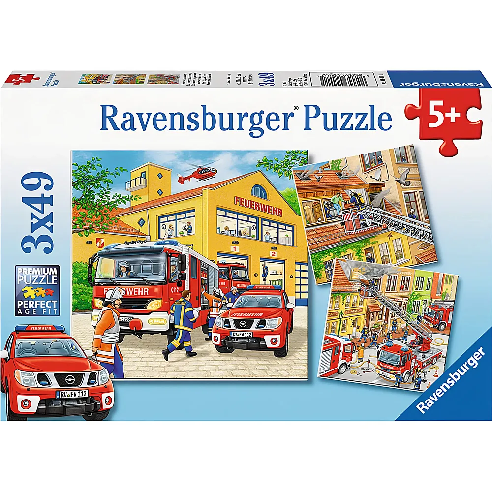 Ravensburger Puzzle Feuerwehreinsatz 3x49