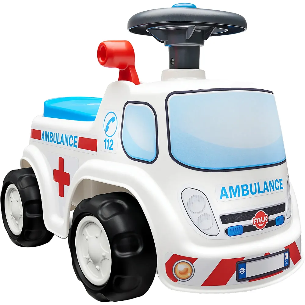 Falk Rutscher Krankenwagen mit Lenkrad und Hupe