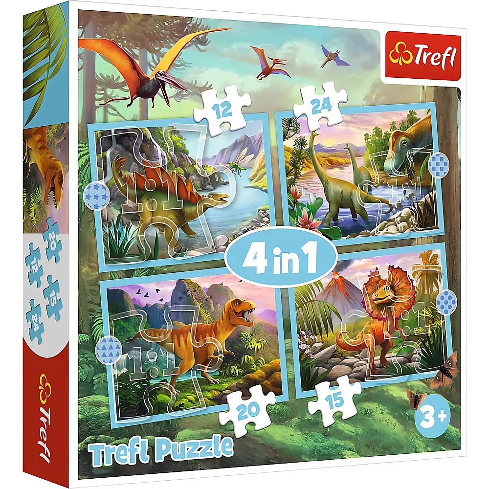Trefl Puzzle 4in1 Dinosaurier 12-24