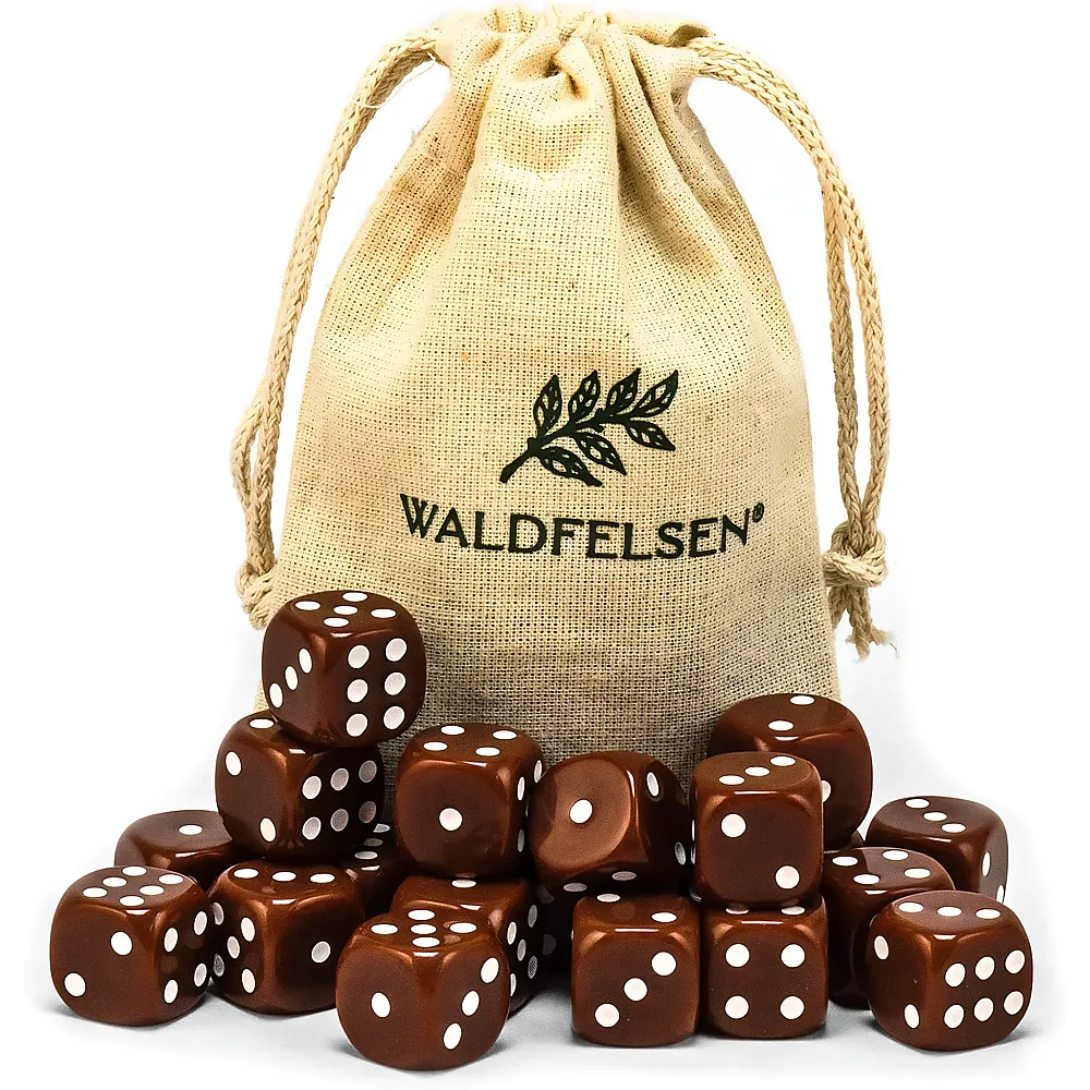 Waldfelsen Hochqualitative W�rfel Standardgr�sse 16mm Braun - 20 Teile