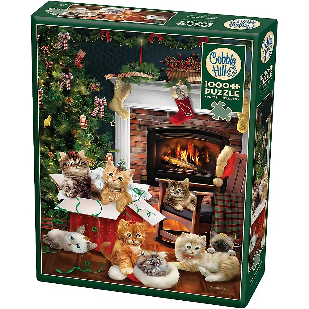 Cobble Hill Puzzle Christmas Kittens 1000Teile