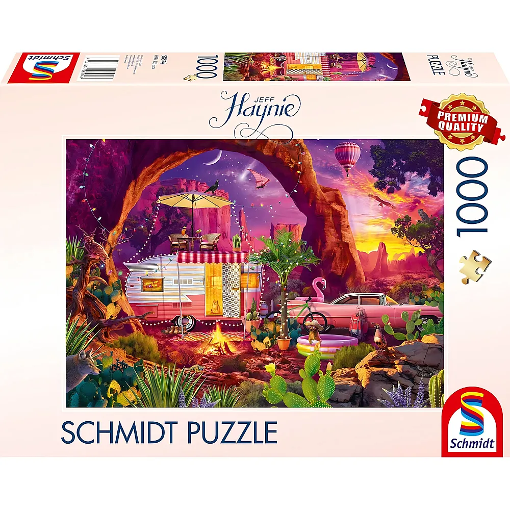 Schmidt Puzzle Jef Haynie Camping-Paradies in der W�ste - 1000 Teile